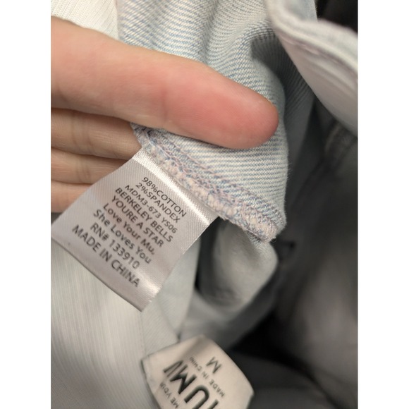 Show Me Your Mumu Star Print Bell Bottom Jeans Womens‎ Size M Light Wash Denim - Picture 7 of 9